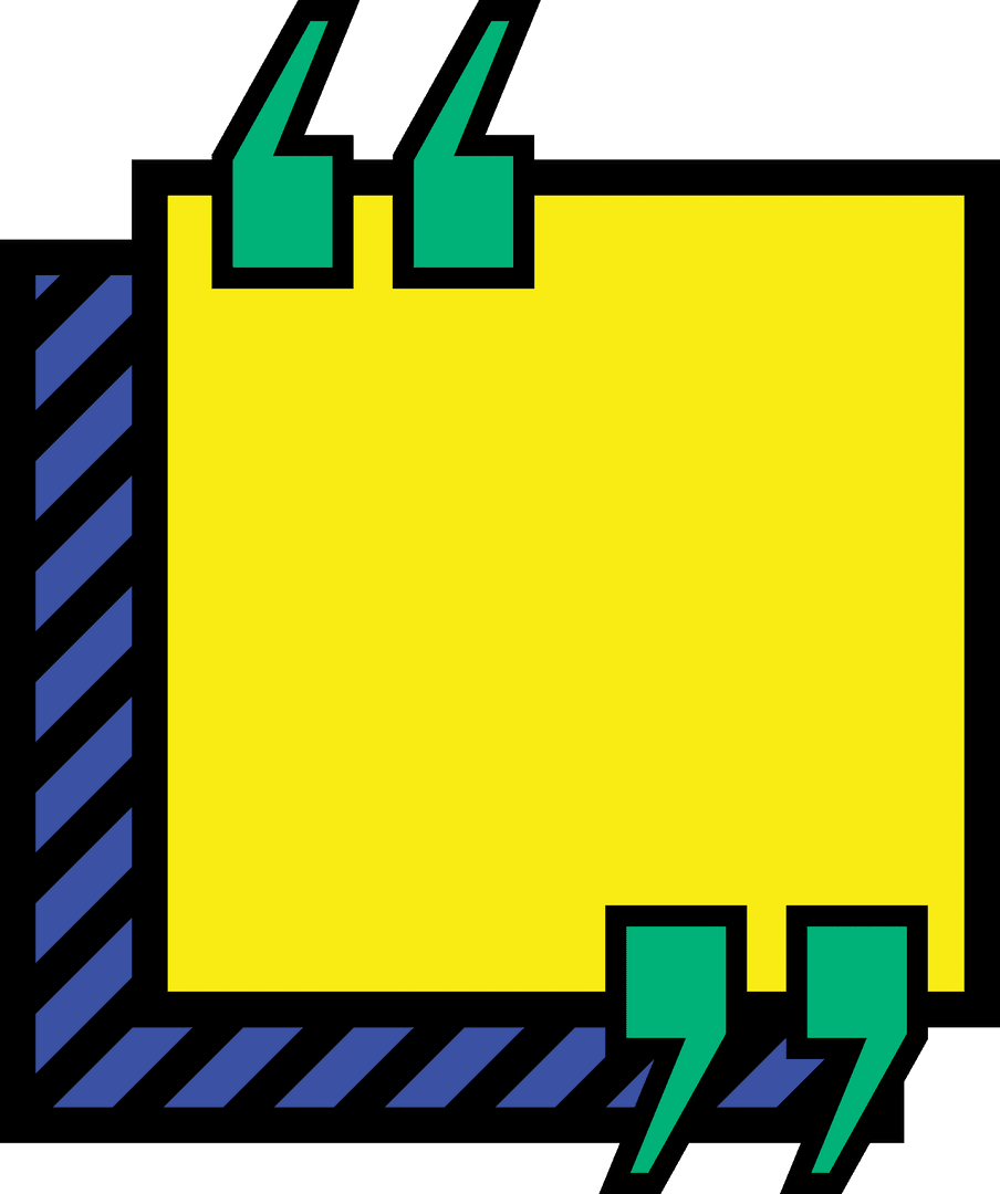 Creative Yellow Quote Box on Transparent Background with Artistic Design