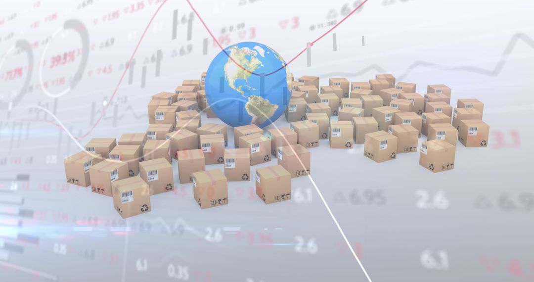 Global Shipping with Cardboard Boxes and Financial Data