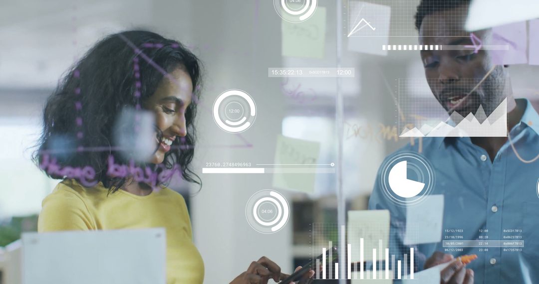 Diverse Team Analyzing Financial Data with Advanced Analytics