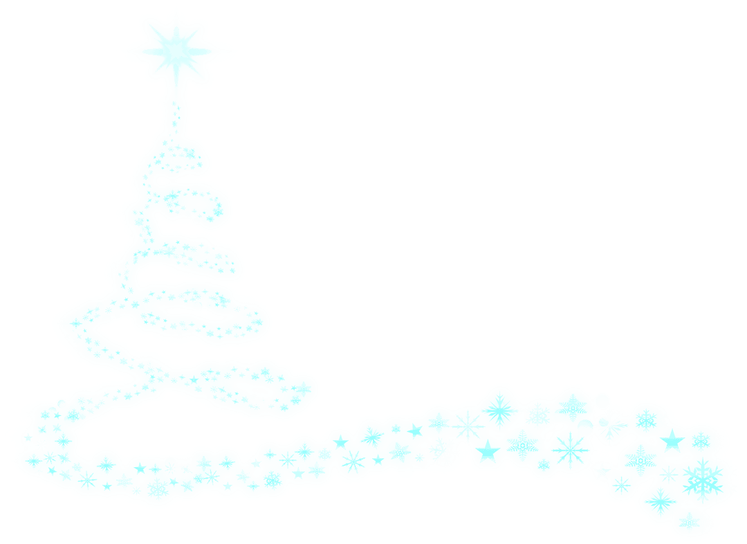 Transparent Spiraling Snowflake Christmas Tree in Light Blue