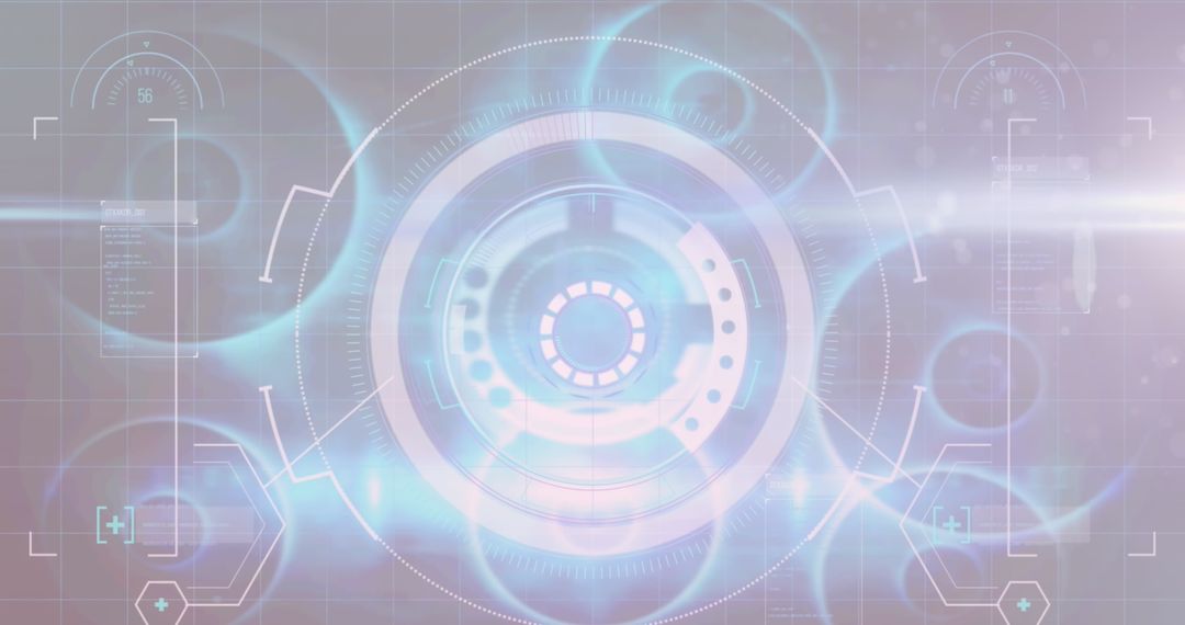 Abstract Futuristic Hologram Interface with Geometric Patterns