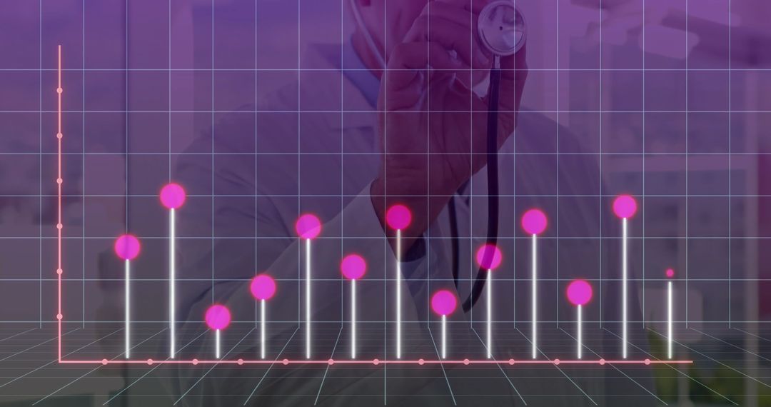 Doctor Analyzing Healthcare Data with Digital Overlay