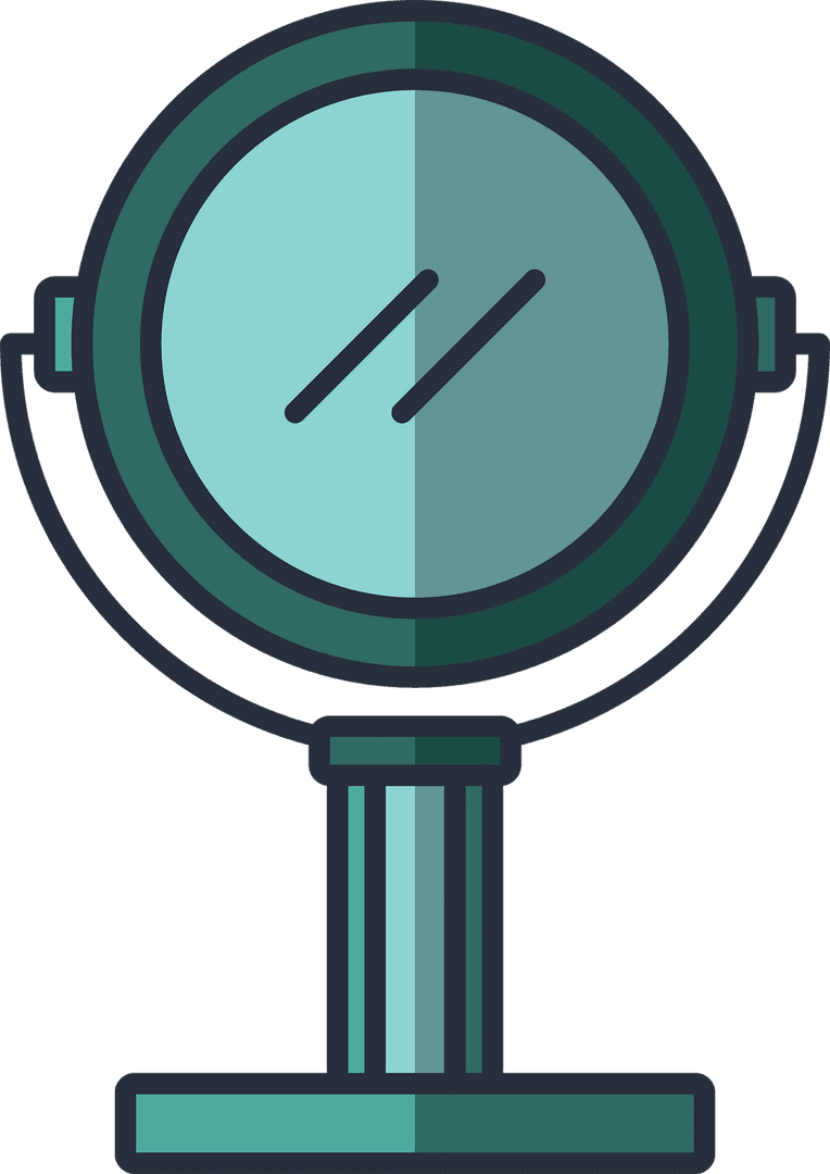 Digital Illustration of Mirror Self Care Concept with Transparent Background