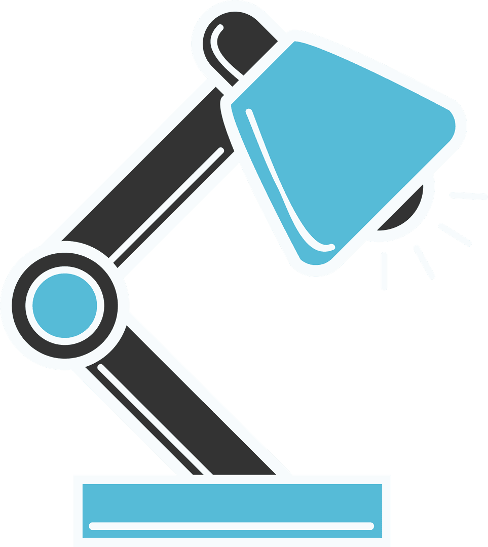 Modern Desk Lamp Illustration on Transparent Background