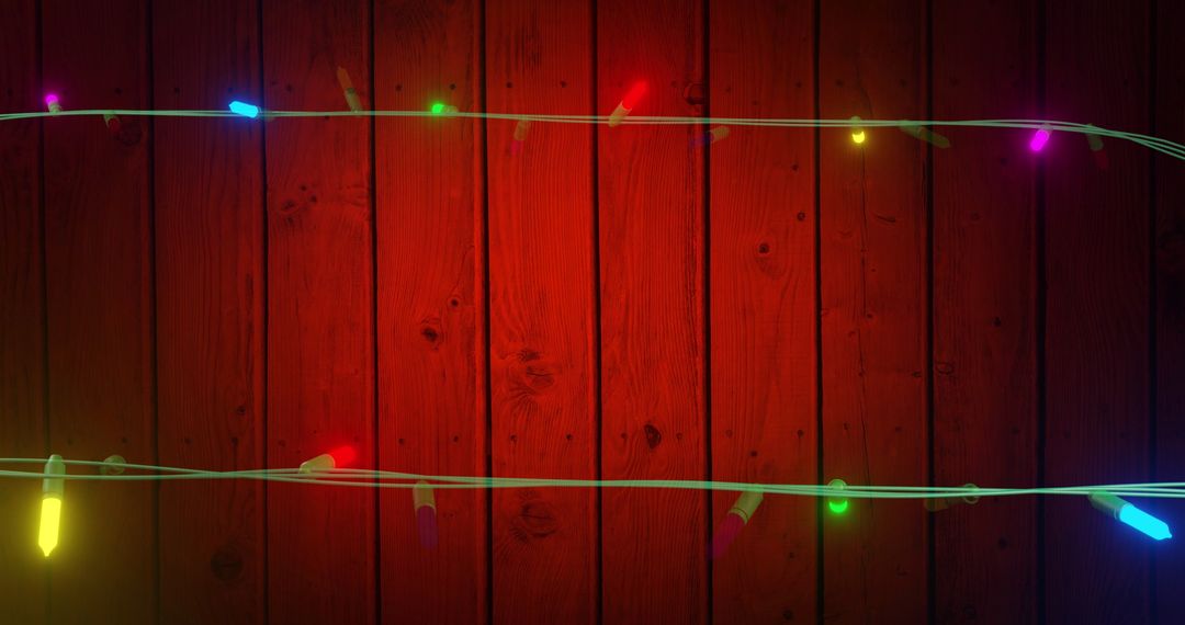 Flickering Fairy Lights on Festive Wooden Background - Free Images, Stock Photos and Pictures on Pikwizard.com