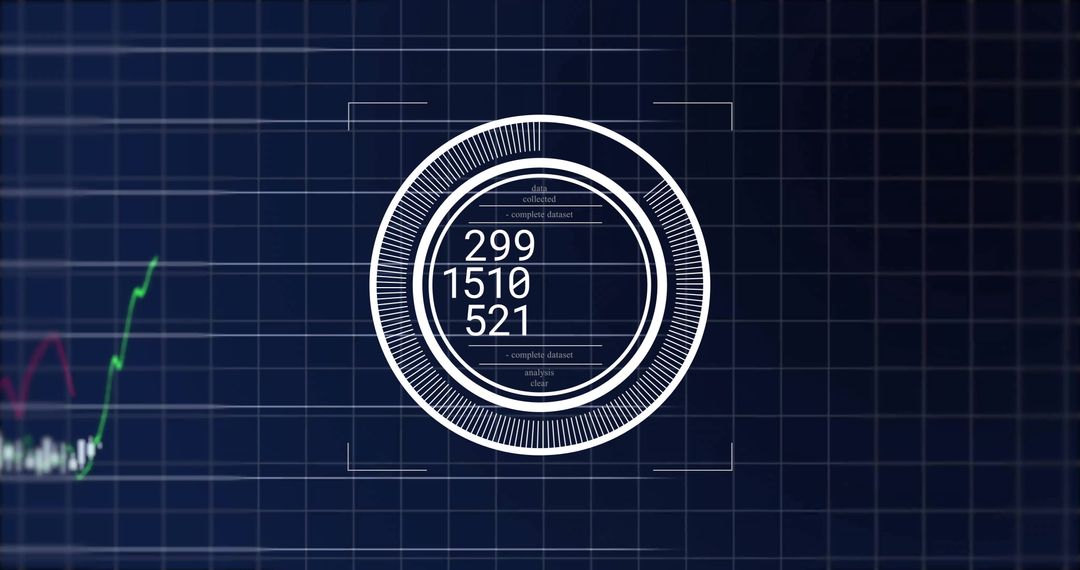 Abstract Financial Data Analysis on Dark Grid Background