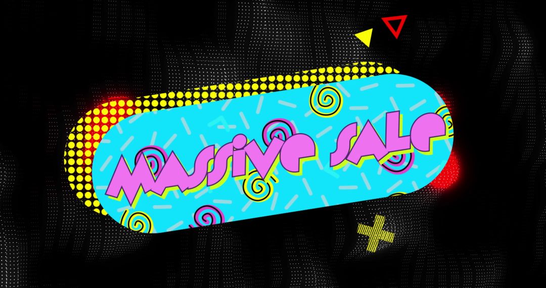 Bold Retro Style Massive Sale Design with Geometric Patterns