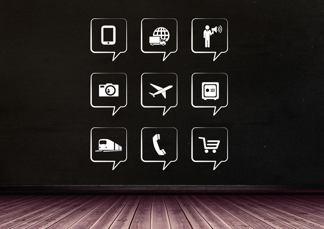 Mobile Apps Icons on Black Background - Free Images, Stock Photos and Pictures on Pikwizard.com