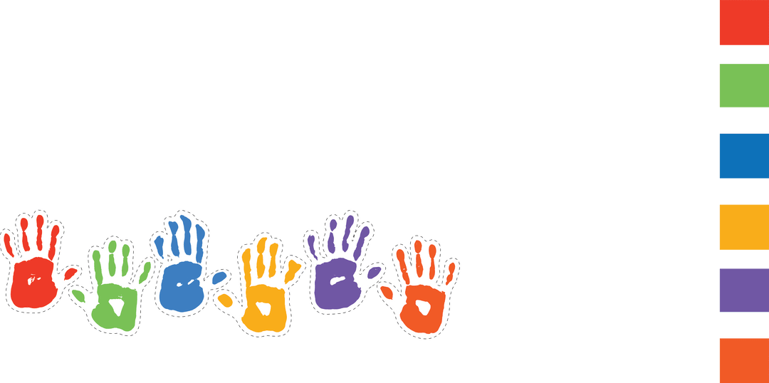 Colorful Children's Handprints on Transparent Background