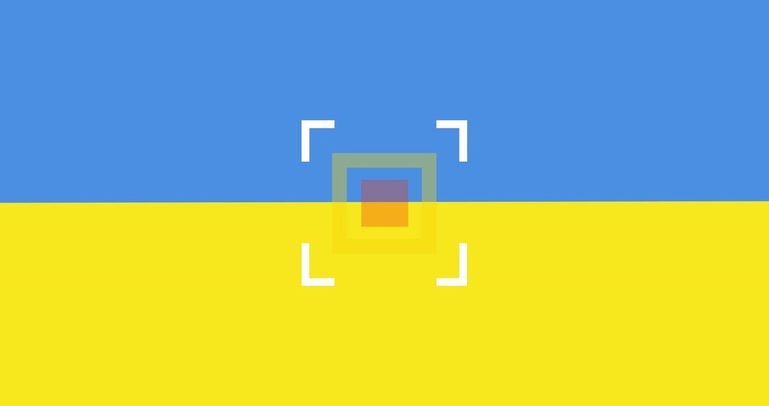Scope Target Over Ukraine Flag Symbolizing Crisis and Focus