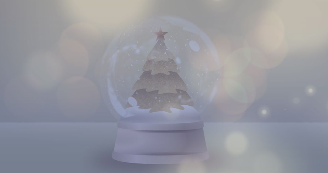 Festive Snow Globe with Christmas Tree and Soft Lights