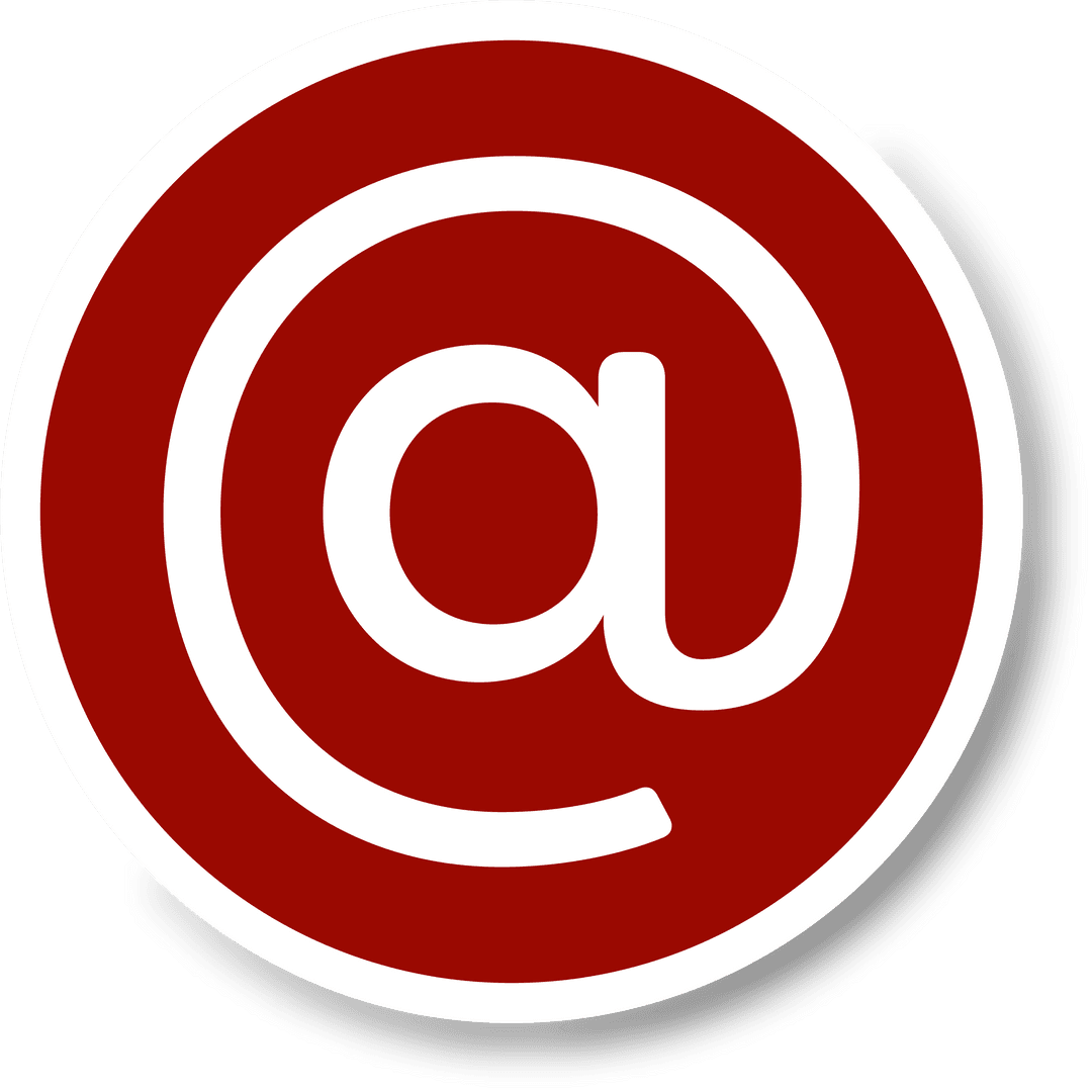 Modern Red At Symbol on Transparent Background for Communication Design