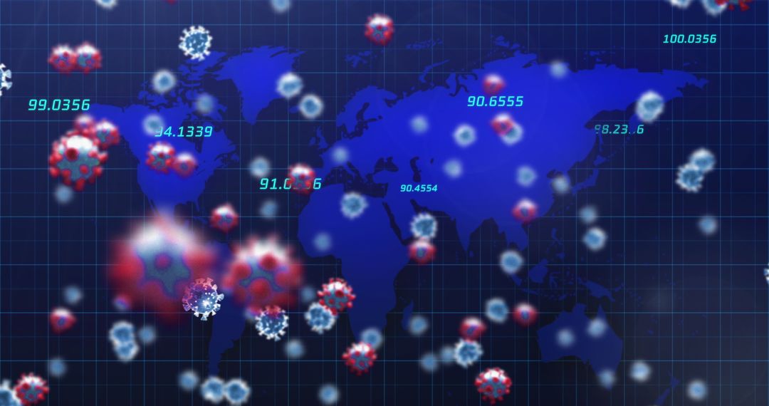 Global Spread of Viruses Over Digital World Map