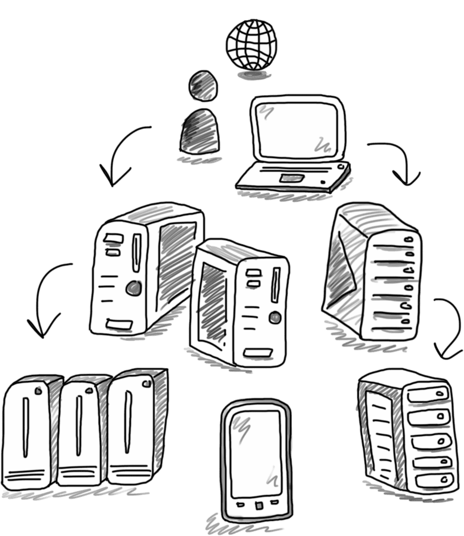 Digital Transparent Illustration with Technology Device Icons