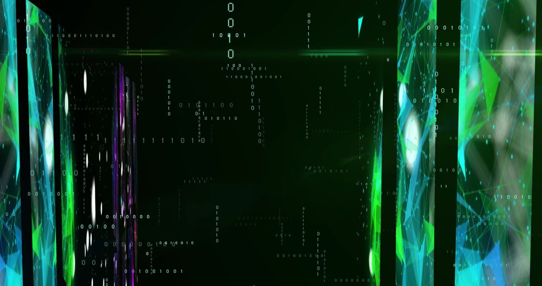 Abstract Digital Interface with Vibrant Geometric Shapes