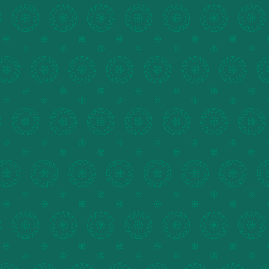 Green Floral Circles on Transparent Botanical Pattern Design
