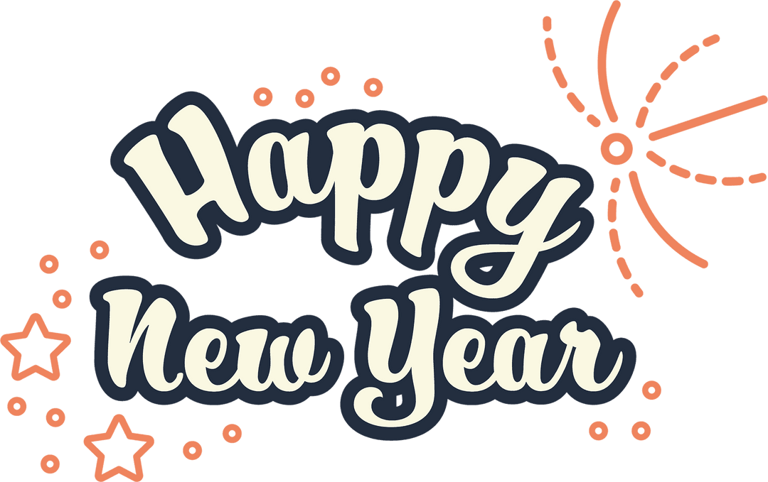 Happy New Year Text on Transparent Background with Firework - Download Free Stock Images Pikwizard.com
