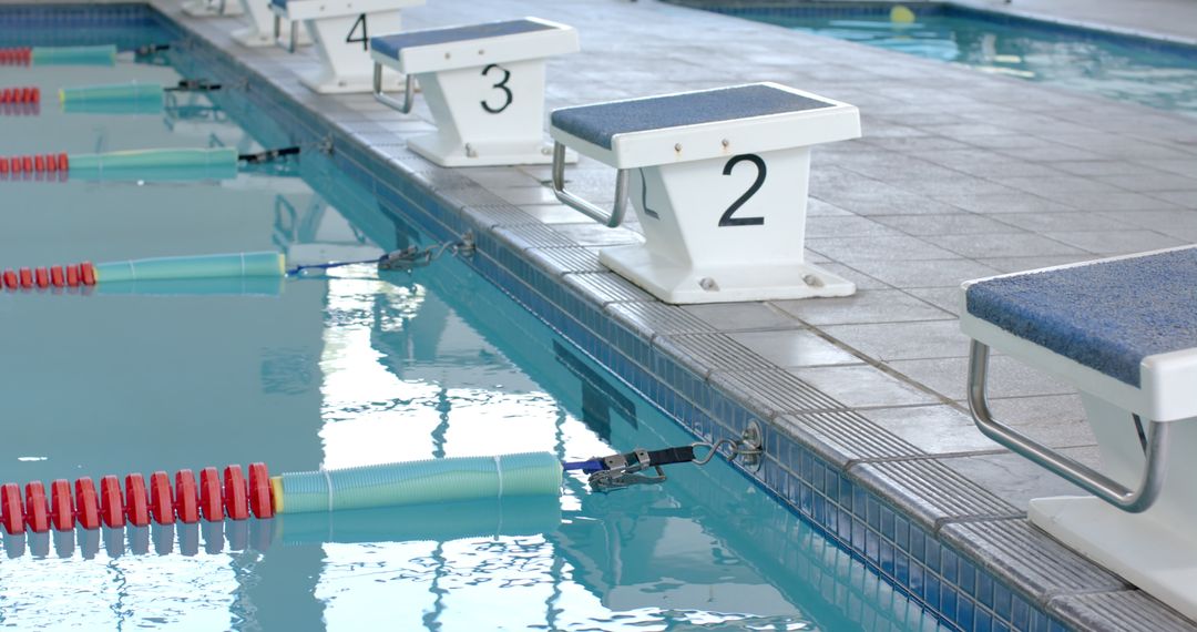 Swimming Pool Starting Blocks Awaiting Race Start
