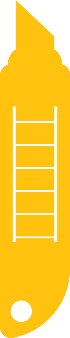 Yellow Craft Knife Icon on Transparent Background