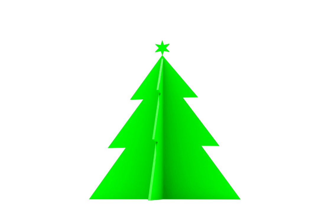 Green Transparent Christmas Tree with Star Illustration