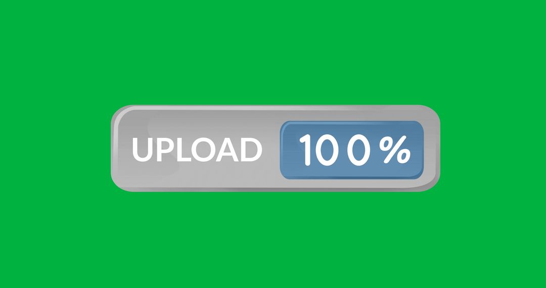 Upload Progress Bar Reaching 100 Percent on Green Background