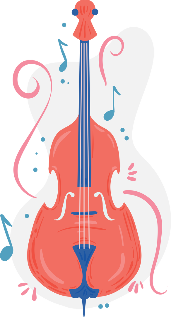 Colorful Violin with Musical Notes on Transparent Background - Download Free Stock Images Pikwizard.com