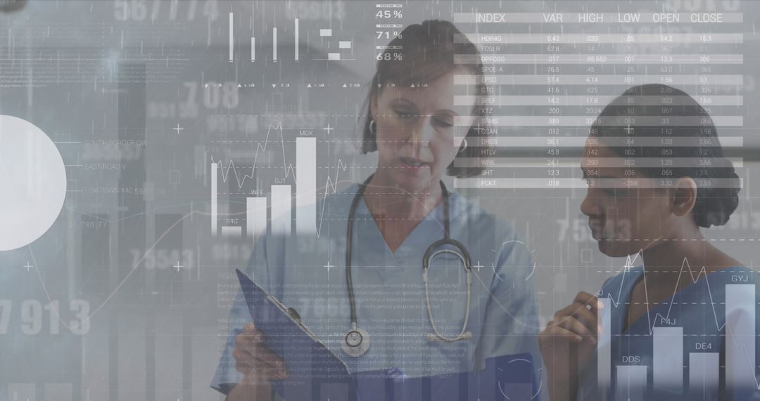 Doctors Analyzing Digital Data in Medical Environment