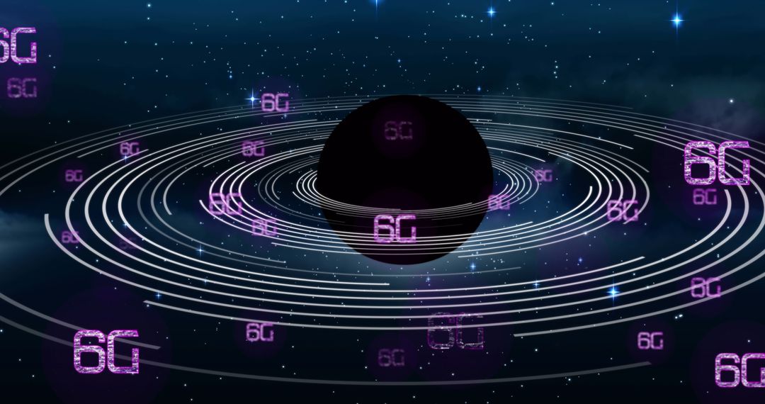 6G Network Concept with Digital Globe and Data Connections