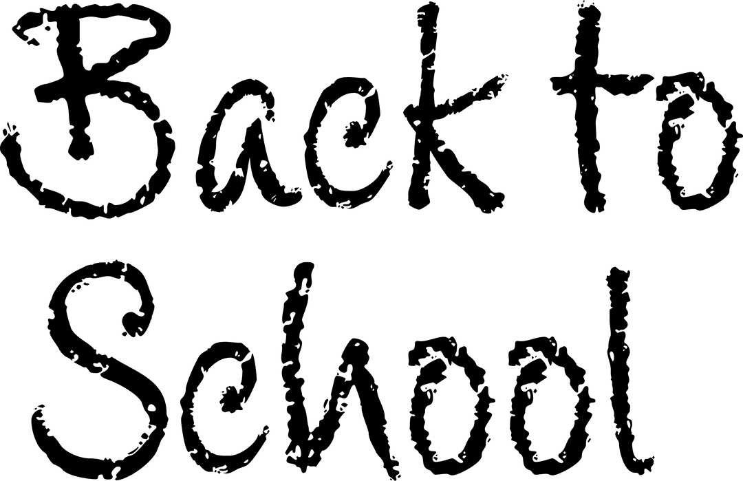 Transparent Back to School Graphic Text with Supplies