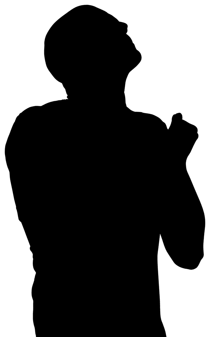 Silhouette of Man Running on Transparent Background Sports Theme