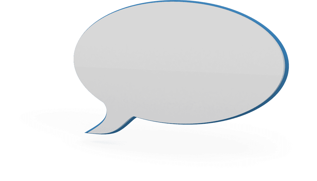 Transparent Speech Bubble Icon with Blue Shadow