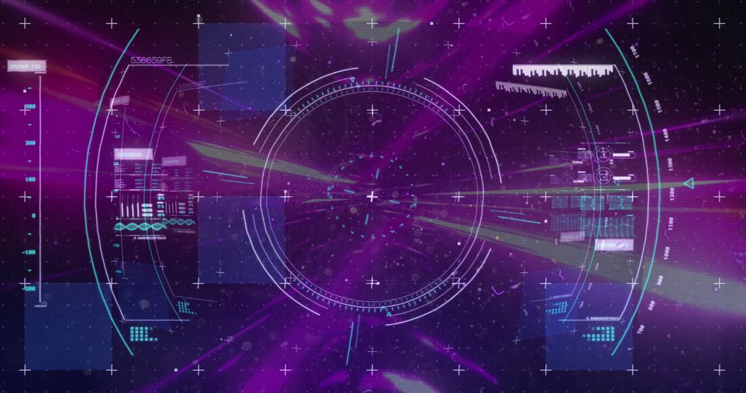 Futuristic Digital Interface with Scope Scanning Overlay