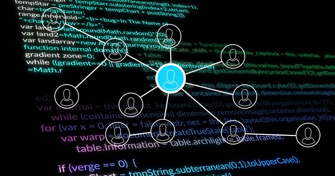 Digital Network Connections with Data Code Background
