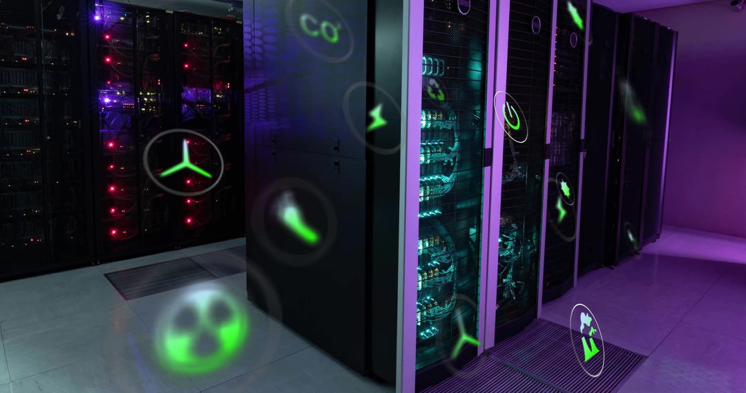 Sustainable Server Room with Futuristic Eco Elements