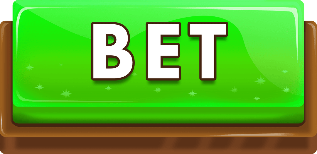 Bright Transparent Green Bet Button for Casino Interface
