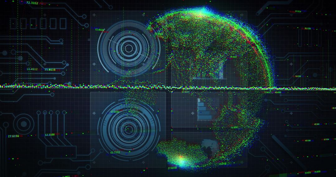 Digital Analysis Globe with Abstract Graphics
