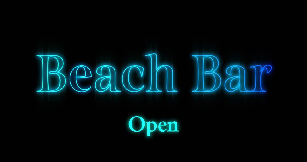 Neon Beach Bar Open Sign in Glowing Blue - Free Images, Stock Photos and Pictures on Pikwizard.com