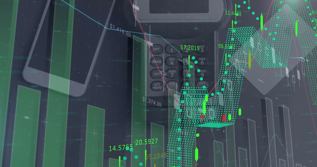 Financial Analysis with Digital Candlestick Graph and Data Overlays