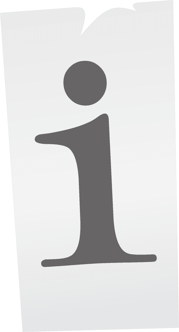 Stylized Information Icon Floating on Transparent Background