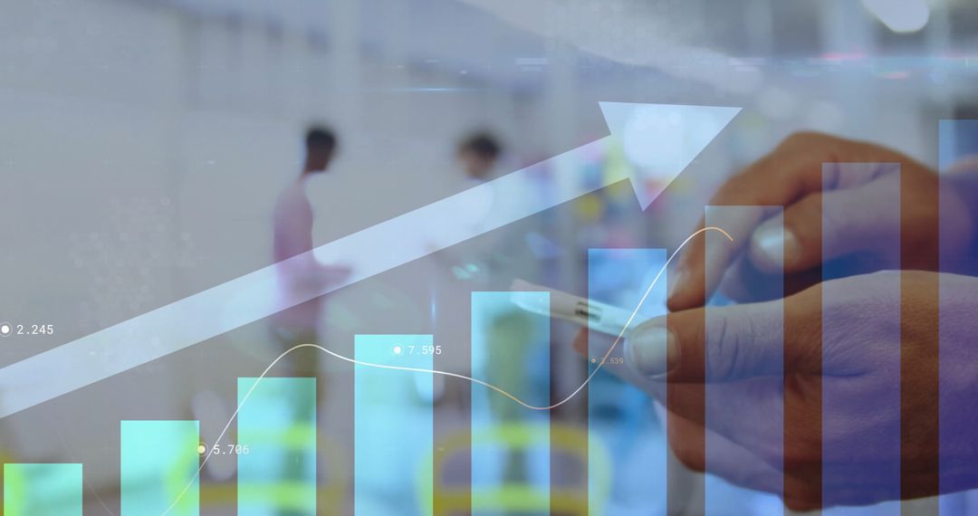 Tech Professional Analyzing Growth Data on Smartphone