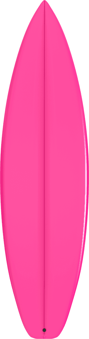 Vibrant Pink Surfboard on Transparent Background
