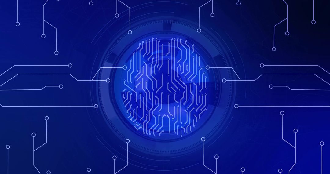Futuristic Circuit Globe Radiating Digital Connectivity