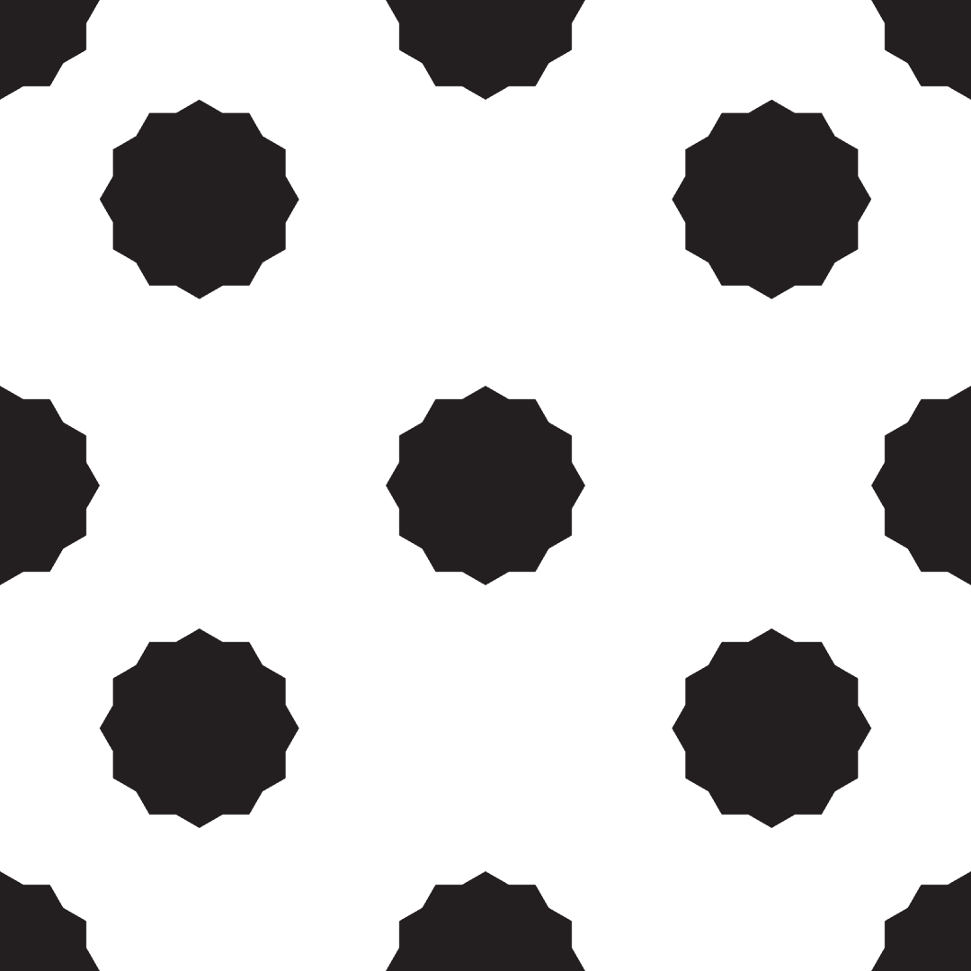 Geometric Black Patterns on Transparent Background Design