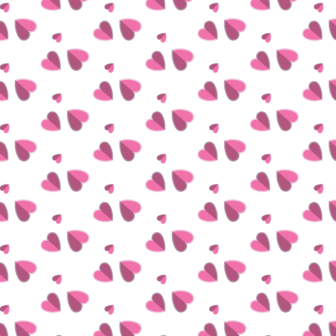 Transparent Pink Paper Hearts Seamlessly Repeated Design Pattern