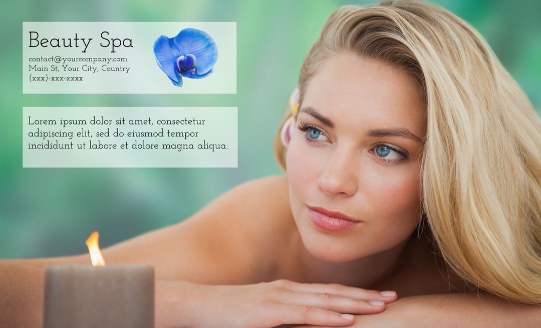 Serene Woman with Candle Promotes Tranquility at Beauty Spa - Download Free Stock Templates Pikwizard.com