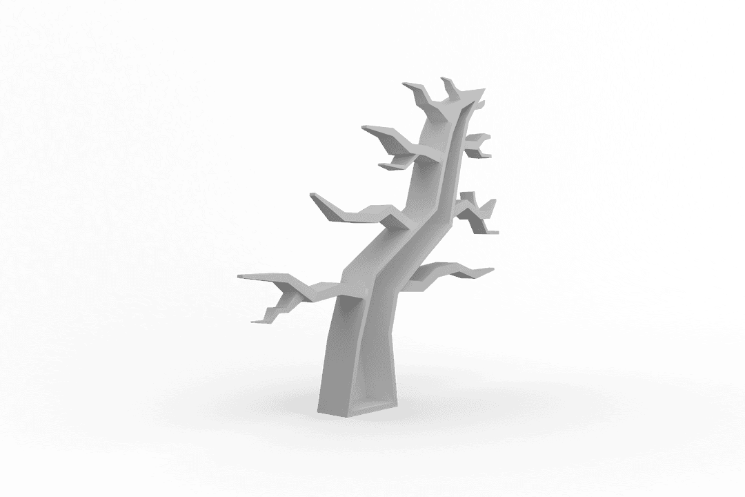 Transparent vector illustration of minimalist gray tree
