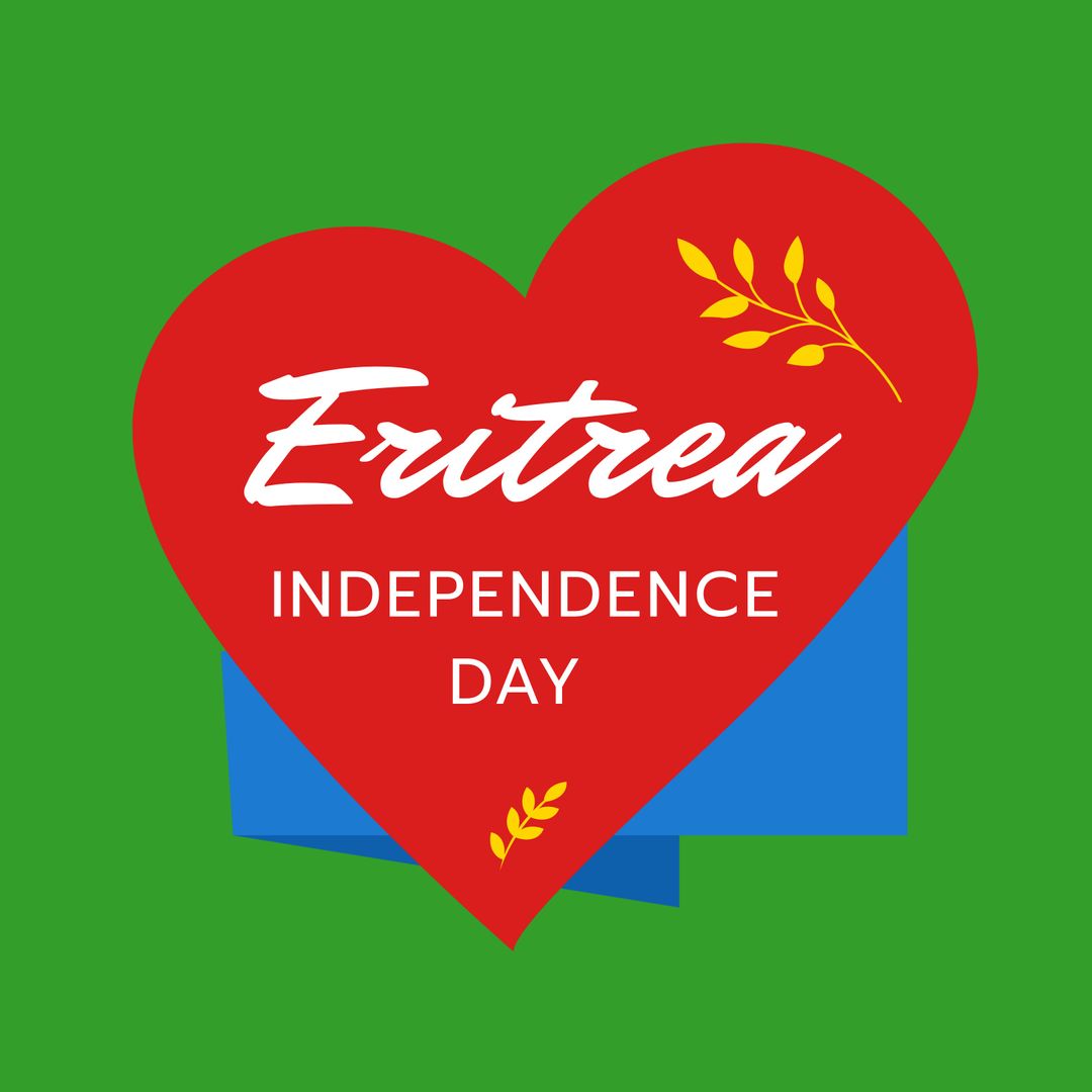 Eritrea Independence Day Celebration Design with Heart Shape - Download Free Stock Templates Pikwizard.com