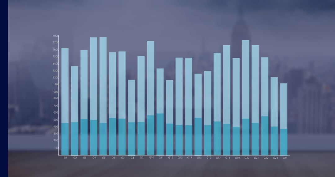 Digital Financial Graph Overlaying Cityscape