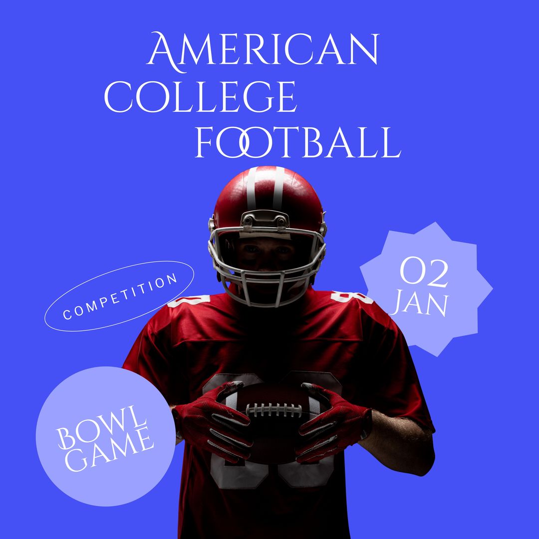 American College Football Player Highlighting Upcoming Bowl Game - Download Free Stock Templates Pikwizard.com