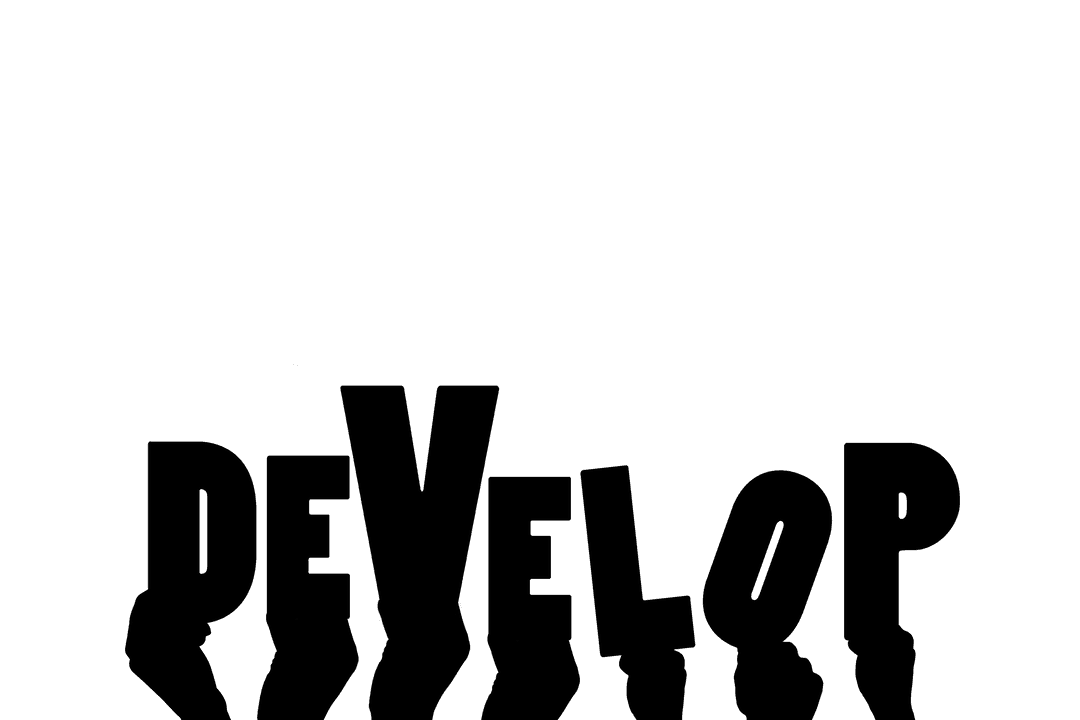 Hands Holding Develop Text on Transparent Background Detailed Vector